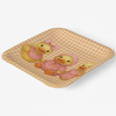 Schattig eendentrio in roze outfits papieren bordje (Gebogen)