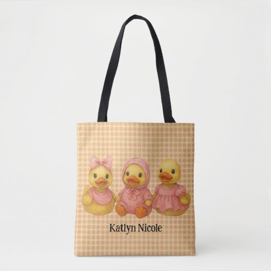 Schattig eendentrio in roze outfits tote bag (Voorkant)