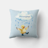 Schattig Eendje dat in de Regen Speelt Kussen (Achterkant)