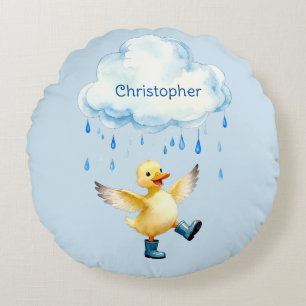 Schattig Eendje dat in de Regen Speelt Rond Kussen