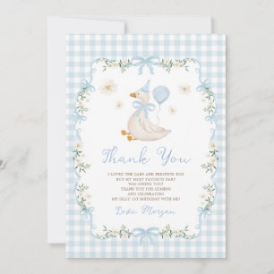 Schattig Eendje Domme Gans Blauwe Strik Eerste Ver Bedankkaart
