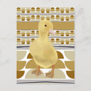 Schattig eendje goudbruin semi cirkel geometrisch briefkaart