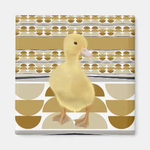 Schattig eendje goudbruin semi cirkel geometrisch magneet