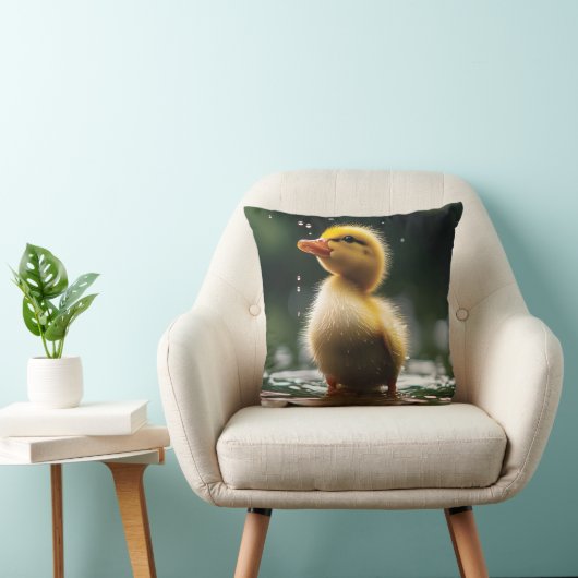 schattig eendje in de regen kussen (Stoel)