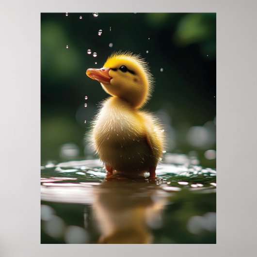 schattig eendje in de regen poster (Voorkant)