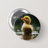 schattig eendje in de regen ronde button 5,7 cm (Voorkant /achterkant)