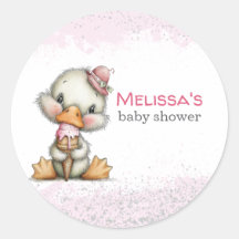 Schattig Eendje met Roze Ijsje Meisje Baby Shower
