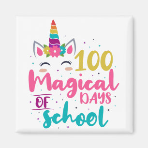 Schattig Eenhoorn 100 Magische Dagen Van School Magneet