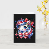 Schattig Eenhoorn 4 juli Meisjes Kinderen Amerikaa Kaart (Gele Bloem)