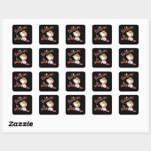 Schattig Eenhoorn Aanmoediging Vierkante Sticker (Vel)