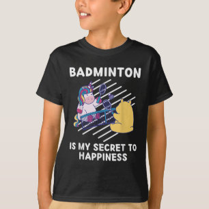Schattig Eenhoorn Badminton Is Mijn Geheim Voor Ge T-shirt