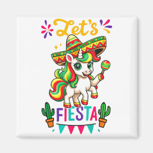 Schattig Eenhoorn Cinco De Mayo Laten we Feestje V Magneet