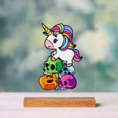 Schattig Eenhoorn & Dode Schedels. Grappig Goth Em Acryl Bord (Neutraal)
