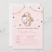 Schattig Eenhoorn, Donuts Baby Shower Kaart (Voorkant)