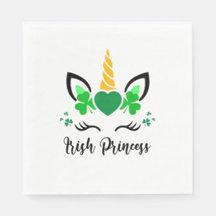 Schattig Eenhoorn Gezicht Shamrock Ierse Prinses S Servet