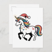 Schattig eenhoorn hert rendier kerstlichtjes grapp uitnodiging briefkaart (Voorkant / Achterkant)