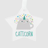 Schattig Eenhoorn Kat Ornament (achterkant)