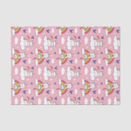 Schattig Eenhoorn Kat Regenboog Patroon Valentijns Tissuepapier