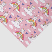 Schattig Eenhoorn Kat Regenboog Patroon Valentijns Tissuepapier (Detail)