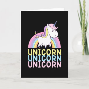 Schattig Eenhoorn Met Regenboog Kinderen Meisjes C Kaart