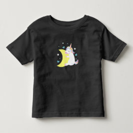 Schattig Eenhoorn op de Maan – Op Maat Gemaakte Ba Kinder Shirts