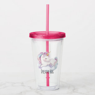 Schattig Eenhoorn op een Wolk Droom Acryl Drinkbeker