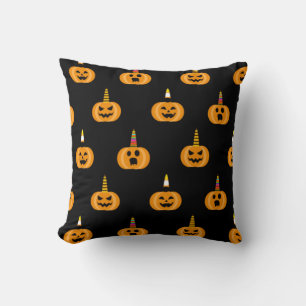 Schattig Eenhoorn Pompoen Zwart Grappig Halloween  Kussen