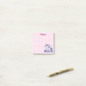Schattig Eenhoorn Roze en Wit Raster Post-it® Notes (Op bureau)