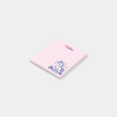 Schattig Eenhoorn Roze en Wit Raster Post-it® Notes (Schuin)