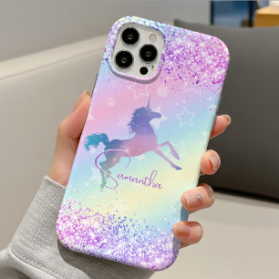 Schattig eenhoorn roze Glitter regenboog kunst mon Case-Mate iPhone Case