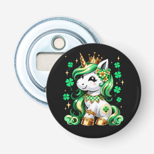 Schattig Eenhoorn Shamrock St. Patricksdag  Button Flesopener