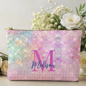 schattig eenhoornroze monogram etui
