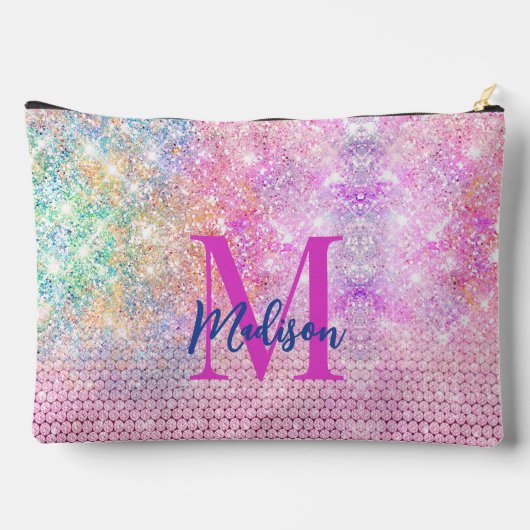 schattig eenhoornroze monogram etui (Achterkant)