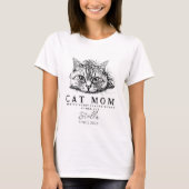 Schattig Eenvoudig Kat Moeder Dames Gepersonalisee T-shirt (Voorkant)
