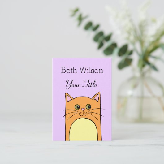 Schattig eenvoudig kat Visitekaartje (Staand voorkant)