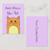 Schattig eenvoudig kat Visitekaartje (Voorkant / Achterkant)