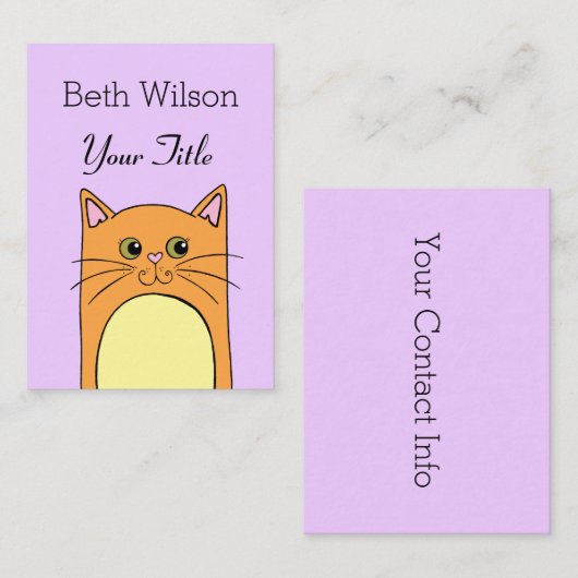 Schattig eenvoudig kat Visitekaartje (Voorkant / Achterkant)