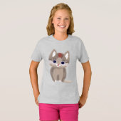Schattig eenvoudig katje t-shirt (Voorkant volledig)