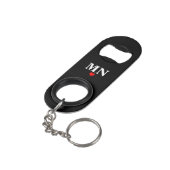 Schattig Eenvoudig Monogram Met Hart Valentijn Mini Flessenopener (Achterkant Gekanteld)