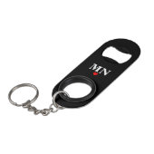 Schattig Eenvoudig Monogram Met Hart Valentijn Mini Flessenopener (Voorkant Gekanteld)