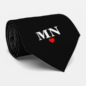 Schattig Eenvoudig Monogram Met Hart Valentijn Stropdas (Opgerold)