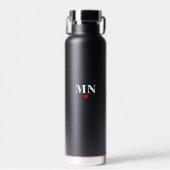 Schattig Eenvoudig Monogram Met Hart Valentijn Waterfles (Voorkant)