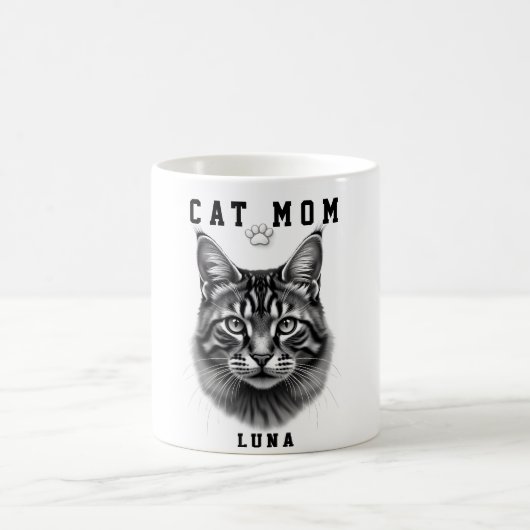 Schattig Eenvoudig Ontwerp Aangepaste Kat Moeder Z Koffiemok (Center)