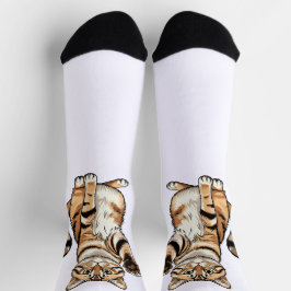 Schattig eenvoudig ontwerp mannen kattenliefhebber sokken