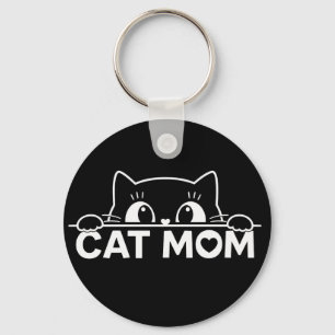 Schattig eenvoudig ontwerp vrouwen zwarte kat lief sleutelhanger