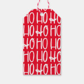 Schattig eenvoudig rood wit ho ho ho ho ho ho kers cadeaulabel (Achterkant)