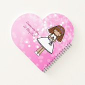 Schattig Eerste Heilige Communie rood haar meisje Notitieboek (Achterkant)