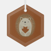 Schattig egel hart  glas ornament (Voorkant)