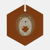 Schattig egel hart  glas ornament (Achterkant)