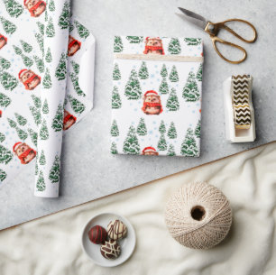 Schattig Egel Kerst Inpakpapier - Feestelijk W